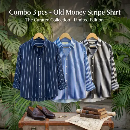 Combo 3 pcs - Old Money Stripe Shirt