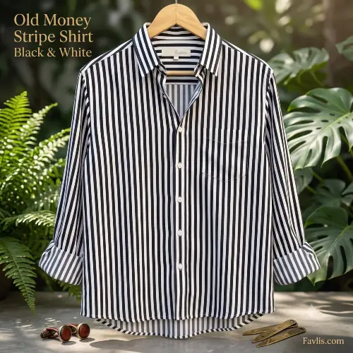 Old Money Stripe Shirt Black & White