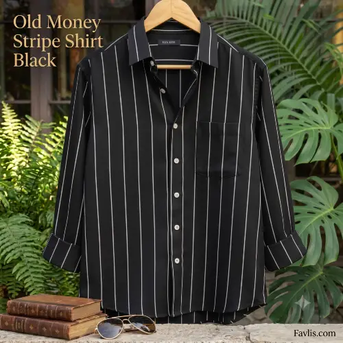 Old Money Stripe Shirt Black